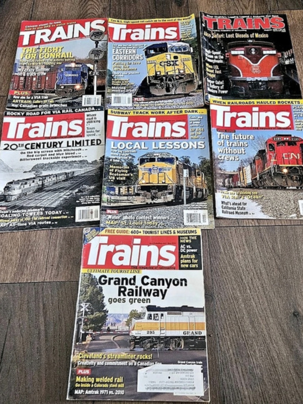 Lot of 7 Trains Magazines Issues from Different Years